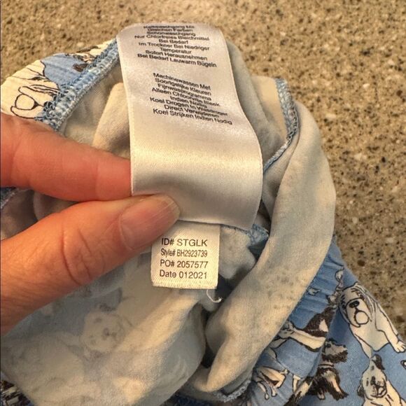 BEDHEAD PAJAMAS Blue Dog Print Matching Pajama Set Organic Cotton Stretch Jersey - Picture 4 of 13